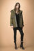 Parka in cotone con cappuccio faux fur