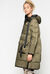 Long technical quilted coat