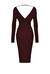 Plunge neck knit dress