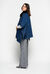 Mantella in denim rigido e faux fur