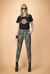 T-shirt in jersey con scritta e strass