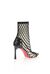 Décolleté in vernice con calza a rete