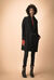 Cappotto in panno con revers a coste