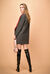 Cappotto in panno con revers in ecopelliccia