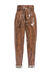 Pantaloni carrot fit a stampa snake color lucida