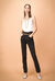 Jeans a vita alta con bordo smerlato