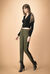 Pantalone in gabardina con banda ricamata