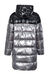 Long laminated quilted coat