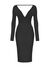 Plunge neck knit dress