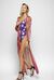 Maxi cardigan in jersey rachel di viscosa a righe multicolor