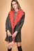 Cappotto in panno con revers in ecopelliccia