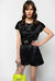 Short sleeve silk satin top