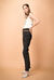 Jeans a vita alta con bordo smerlato