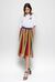 Gonna plissé in georgette a stampa righe multicolor