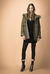 Parka in cotone con cappuccio faux fur