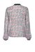 Blusa in creponne con lettering e ruches