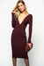 Plunge neck knit dress