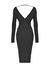 Plunge neck knit dress