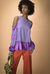 Blusa in crêpe de chine di seta asimmetrica