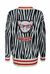 Cardigan in lana e cachemire jacquard disegno zebra