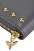 Portafoglio zip-around in pelle con borchie