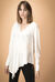Blusa in crêpe de chine di seta asimmetrica