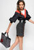 Blusa in popeline stretch color block