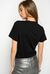 Logo T-shirt with rhinestone fringe