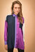Maxi camicia in raso di seta a pannelli patchwork
