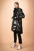 Long glossy effect quilted jacket