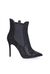 Leather and rhinestone ankle boots
