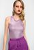 Tank top in viscosa a coste laminata