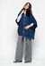 Mantella in denim rigido e faux fur