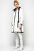 Long technical quilted coat