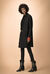 Cappotto in panno con revers a coste
