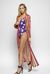 Maxi cardigan in jersey rachel di viscosa a righe multicolor