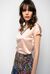 Short sleeve silk satin top