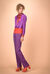 Pantalone bicolor in lana lucida