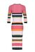 Multi-stripe mid-calf rib knit dress