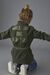 Parka in gabardina di misto cotone effetto used