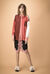 Maxi camicia in raso di seta a pannelli patchwork
