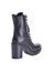 High heel leather combat boots