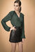 Mini skirt in pelle con banda a contrasto