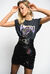 All-over sequin mini skirt with jewel embroidery