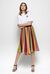 Gonna plissé in georgette a stampa righe multicolor