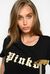 Logo T-shirt with rhinestone fringe