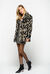 Zebra print faux fur reefer coat