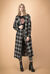 Maxi cappotto tartan con cintura