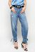 Mom-fit jeans with ankle strap effect