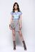 Short sleeve silk satin top